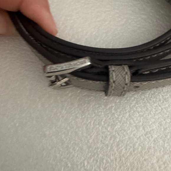 Michael Kors Black and Gray Leather Belt - Picture 4 of 7